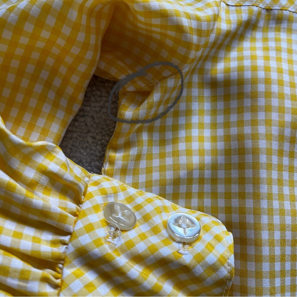 STELLA FAGIN GINGHAM PRINT BUTTON DOWN DRESS LIGHTWEIGHT COTTAGECORE PRAIRIE - Picture 4 of 10